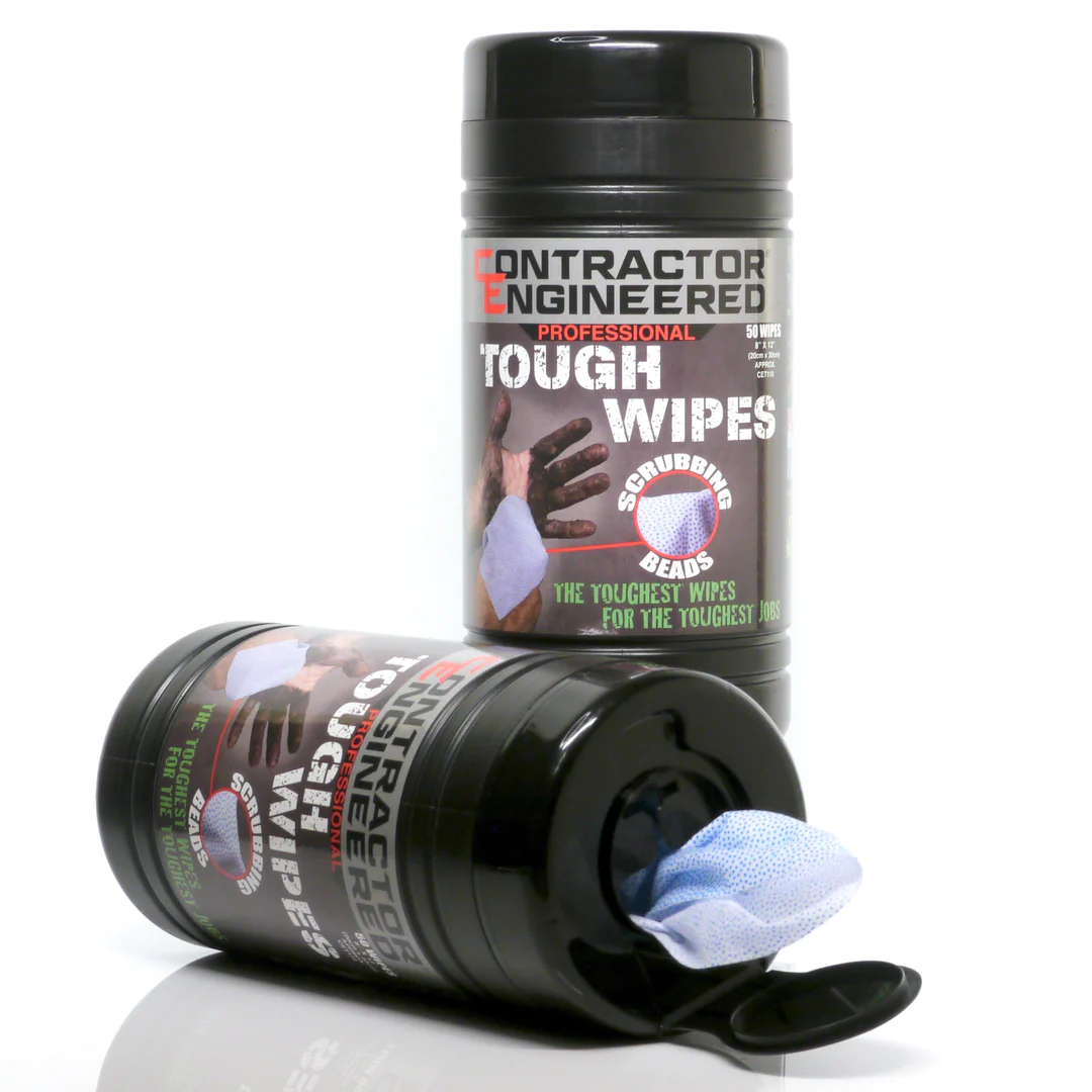Photo of the dispenser of Contractor Engineered Tough Wipes